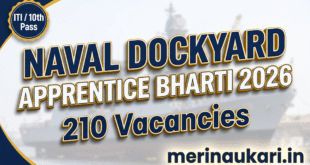 Naval Dockyard Apprentice Bharti 2026